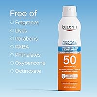 Vista 6 de Eucerin Advanced Hydration SPF 50 Sunscreen Spray, Lightweight Spray Sunscreen with Hyaluronic Acid and Humectants, Hypoallergenic, Fragrance and