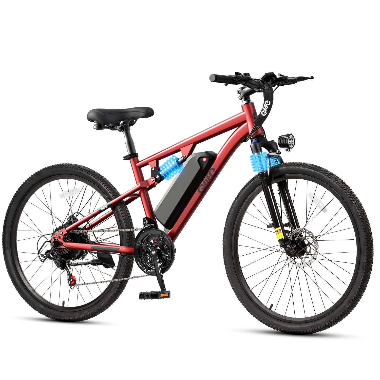 Qlife Electric Bike for Adults/Teens Racer, 21-Speed Peak 1200W Brushless Motor Adult Electric Bicycles, 48V 10.4Ah Removable Battery Mountain Ebike, Up to 55 Miles, 27.5X2.1 Tire E Bike