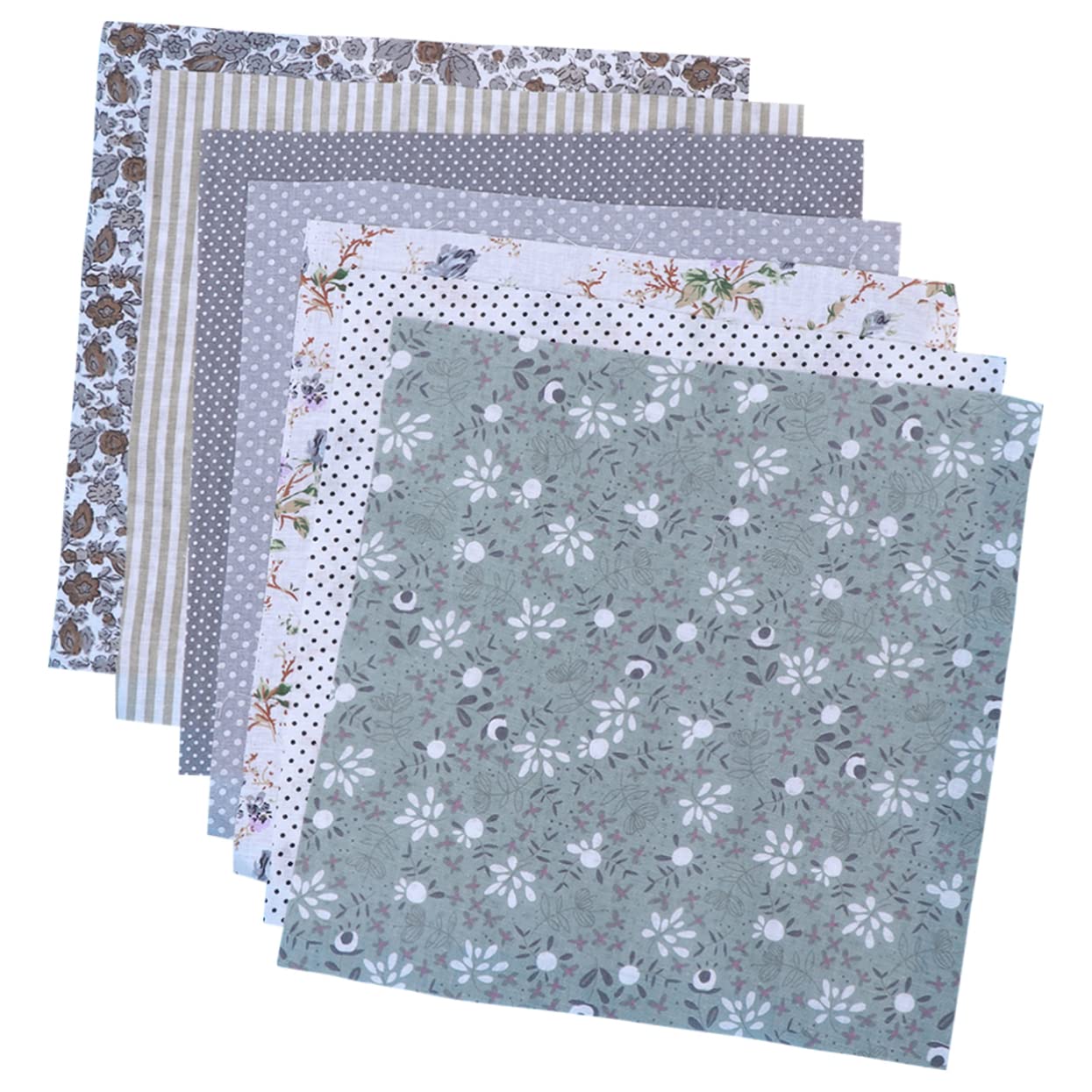 21 Piezas Telas De Algodón De Bricolaje Tejido Artesanal Cuadrados De Tela Artesanal Patchwork De Algodón Con Estampado Floral Textiles De Retazos Costura De Tela De Retazos Grey