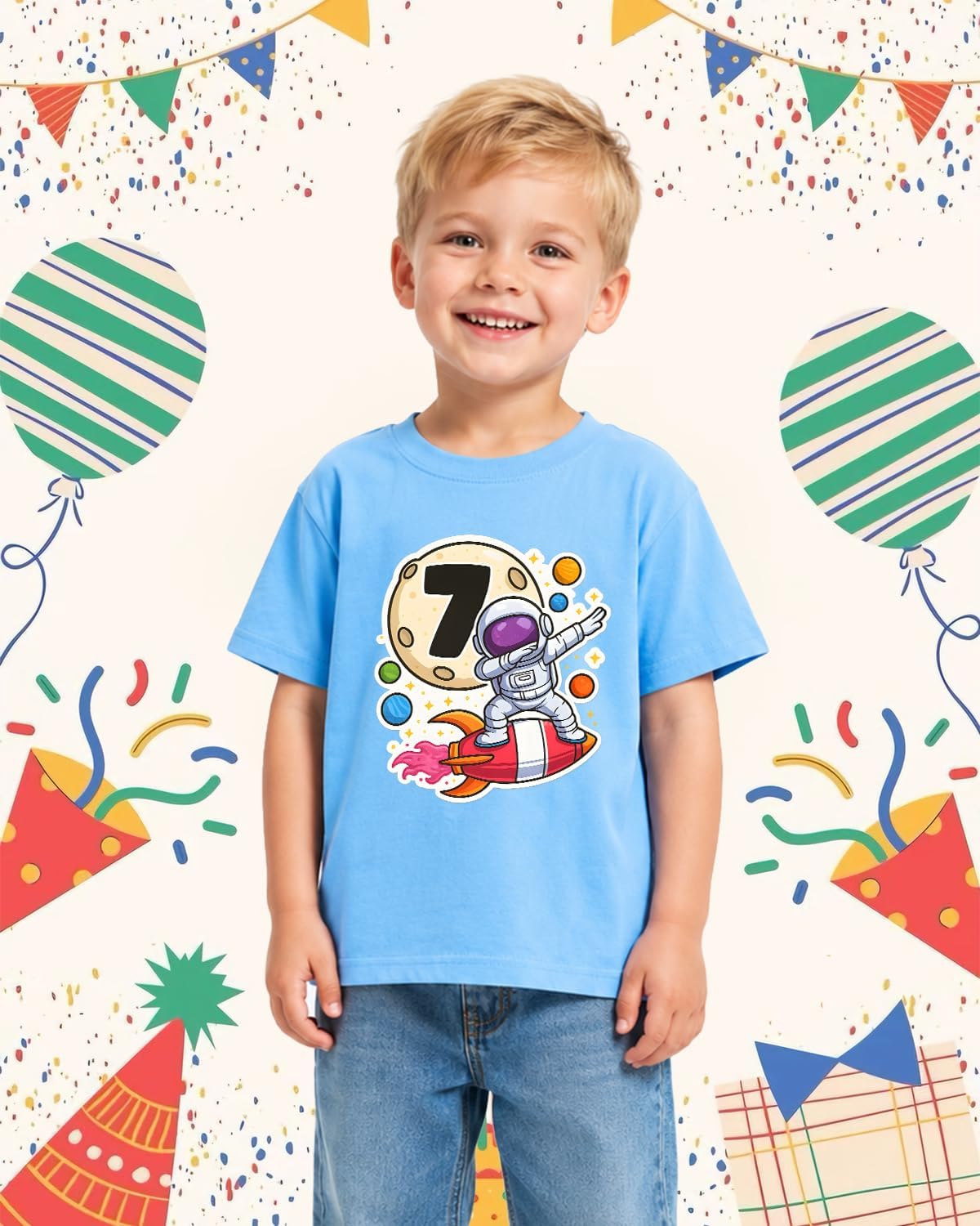 Toddler Birthday Shirt for Kids Boys T-Shirt Short Sleeve Cotton Tee 5T-9Y