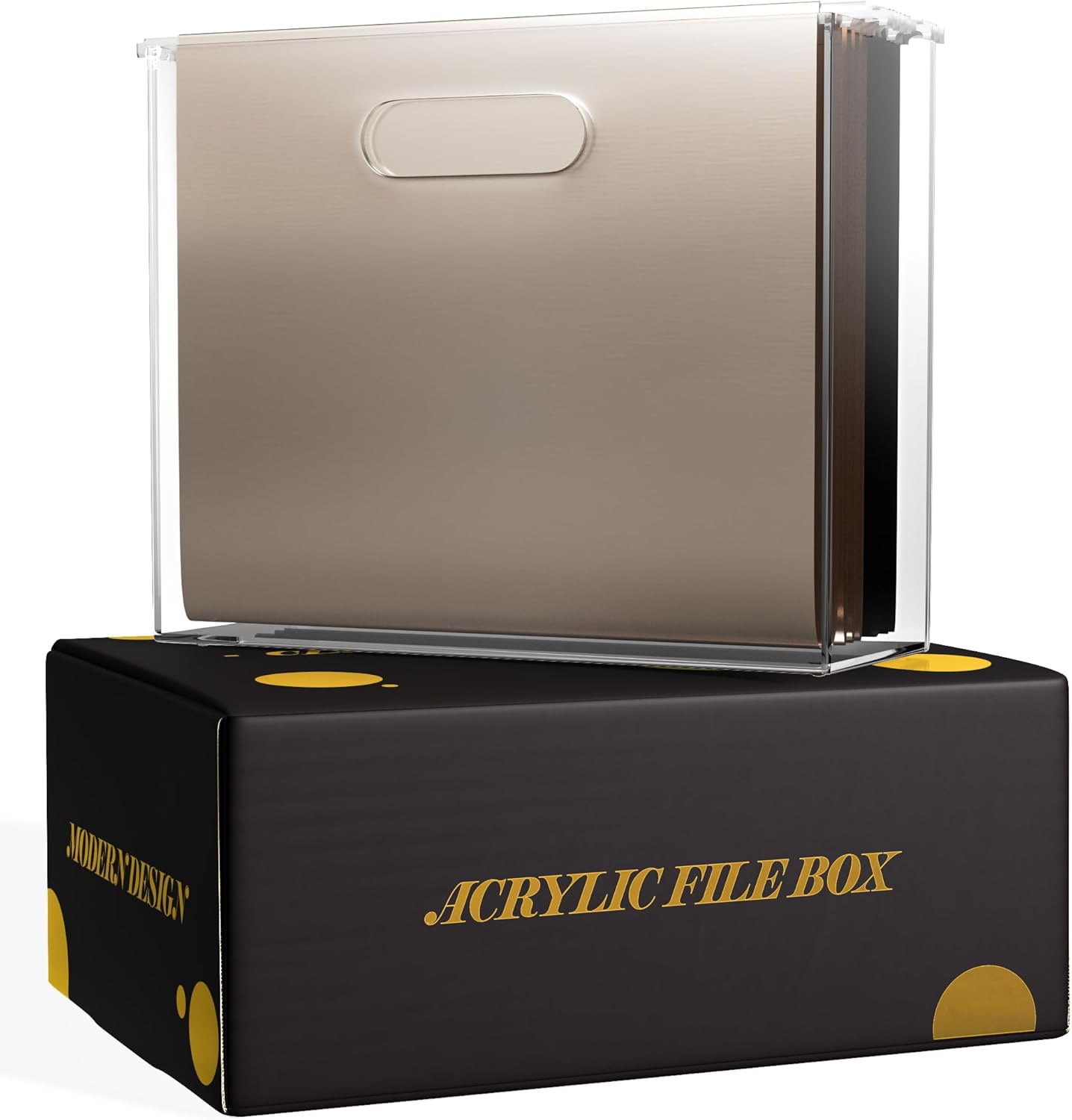 File Organizer for Desk – This Acrylic Storage Box is great for Office Organization – Its Modern Acrylic Magazine Holder makes a Great Gift for Home/Work Space