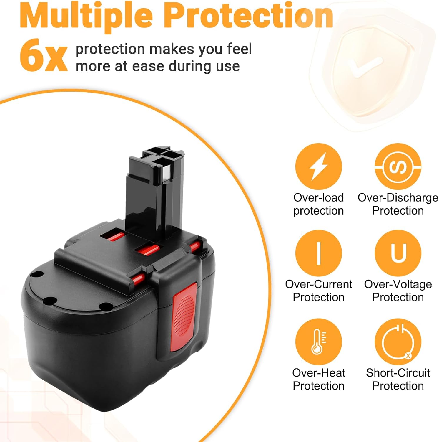 Shentec 24V Replacement Battery Compatible with Bosch BAT030 BAT031 BAT240 BAT299 2 607 335 446 2 607 335 268 2 607 279 335,Ni-MH Battery Pack