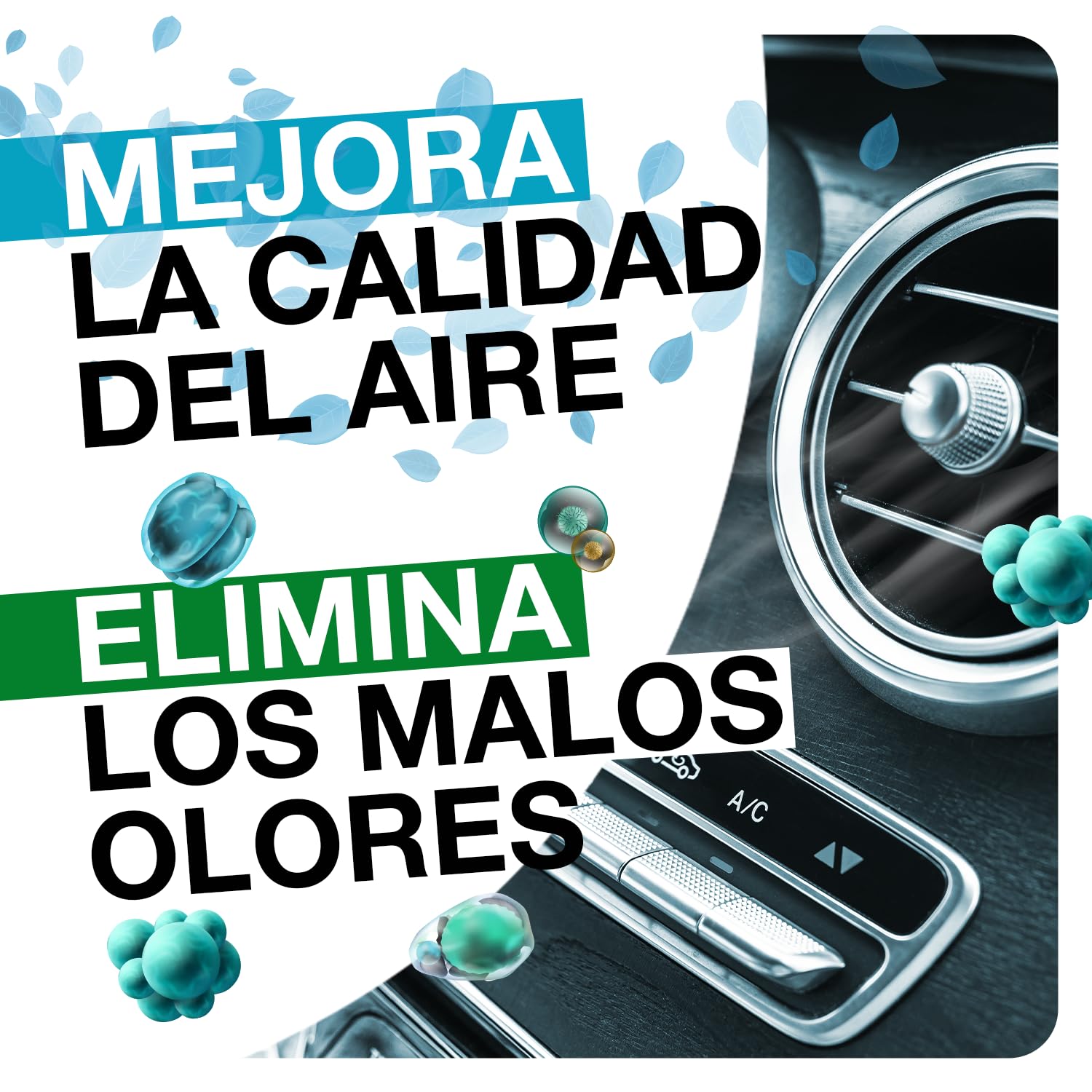 Errecom Interior Purifier, Spray Higienizante A/C y Habitáculo del Auto | Neutraliza Olores Persistentes y Contaminantes | Acción Rápida One-Shot | Aire Limpio de Larga Duración | 200 ml Menta