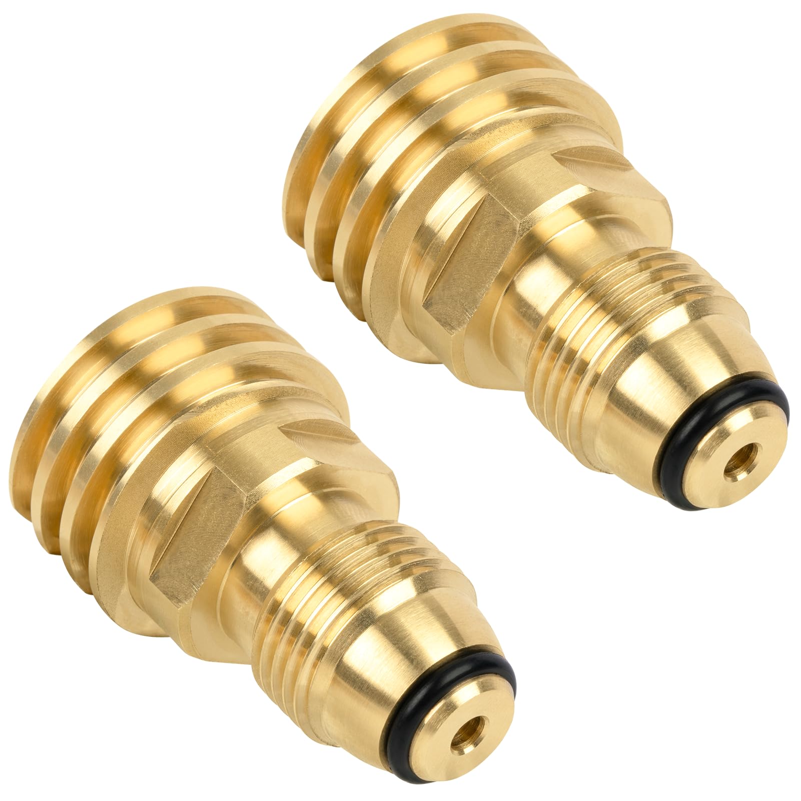 SHINESTAR POL to QCC1 Propane Tank Adapter - Old to New, 100 lb LP Tank Valve to Type-1 Fitting, Solid Brass, 2 Pack