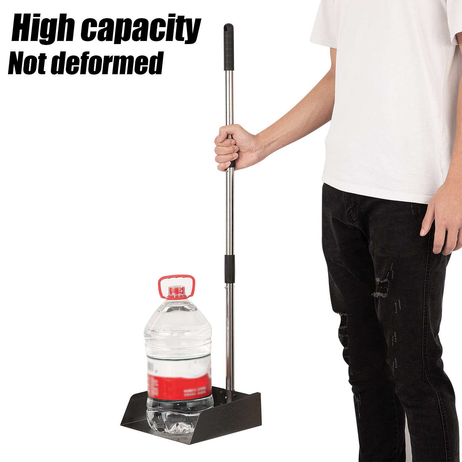 Yangbaga Long Handled Dust Pan 39” Heavy Duty Stainless Steel Dustpan