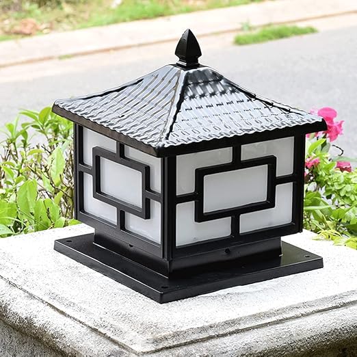 SHUANGZ Moderne Terrasverlichting Vintage Zuillamp Voor Buiten Traditionele Waterdichte Paalkaplamp Vierkante Omheining Buitenzuillamp Voor Patio Porch Garden SHUANGZ photo 2