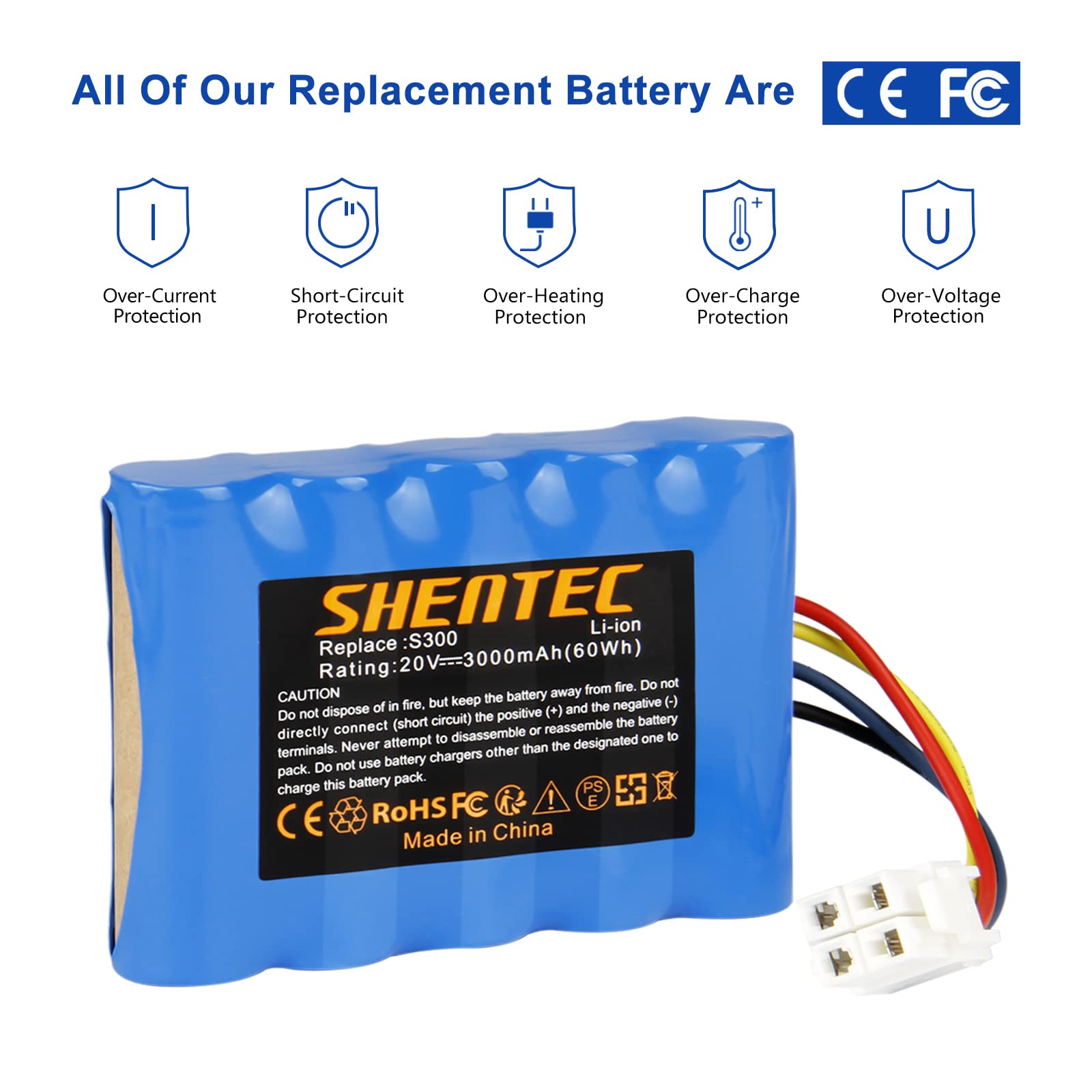 Shentec 20v Li Ion Replacement For Worx Landroid Battery S300