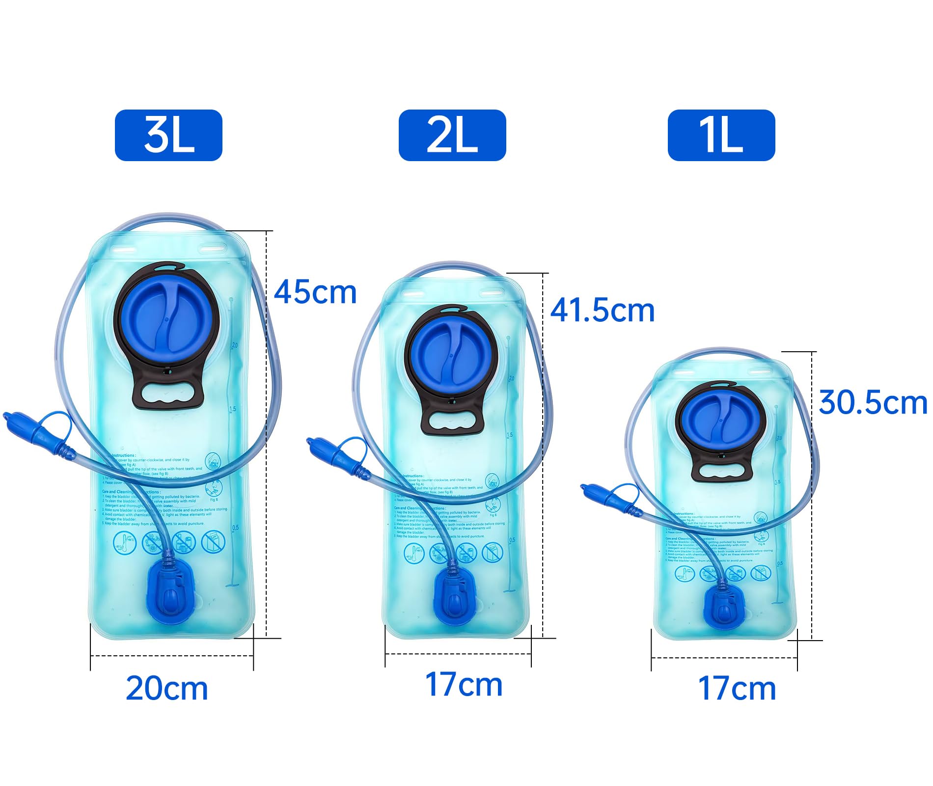 Bolsa de hidratación, bolsa de agua de 1 L a 2 L para mochila de senderismo, bolsa de almacenamiento de agua a prueba de fugas, bolsa de agua para ciclismo, senderismo, camping