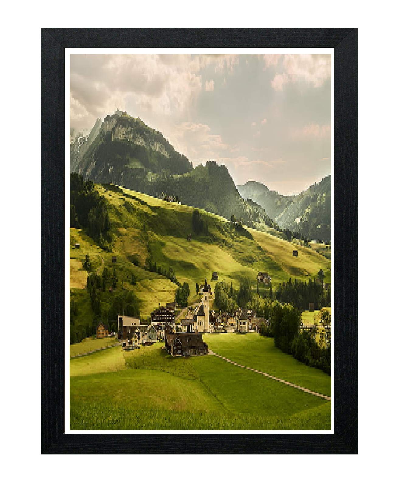Photo Framer Black Modern Picture Frames Photo Frames Poster Frames Real Wood 750Mm X 500Mm