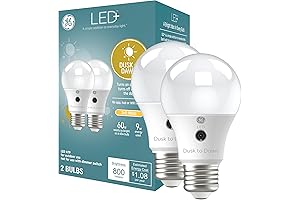 GE LED+ A19 Dusk To Dawn LED Light Bulb For Automatic Outdoor Illumination