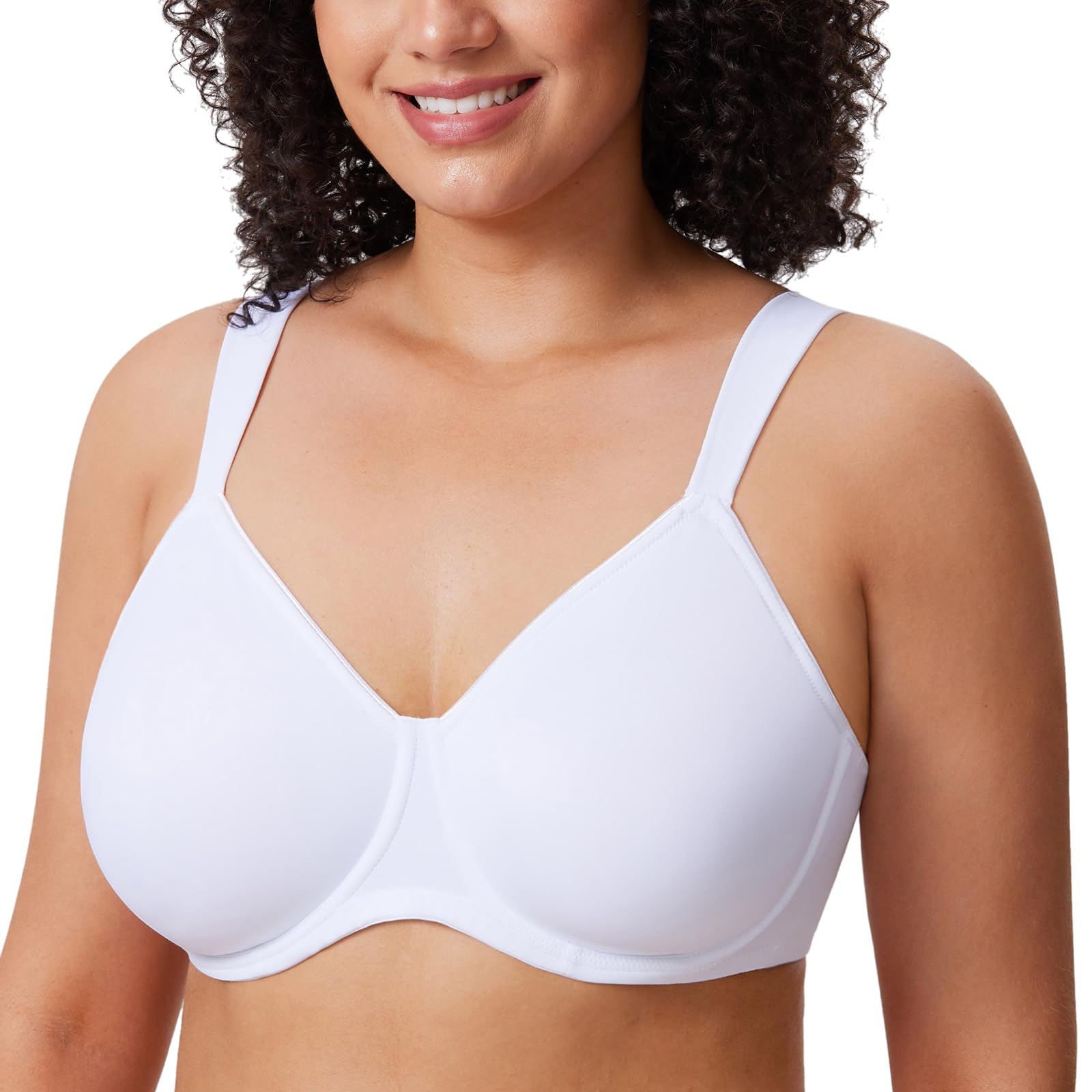 Women's Non-Padded Minimiser Bras Full Coverage Seamless Underwire Plus Size Smooth T Shirt Bra
