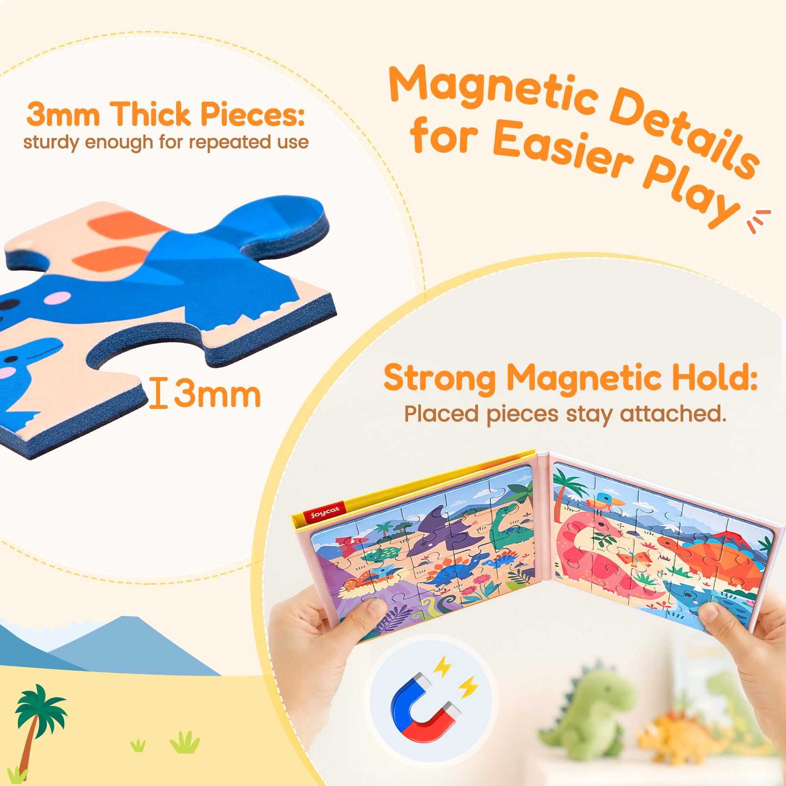 JoyCat Magnetic Puzzles for Kids - 3 Themes! -6