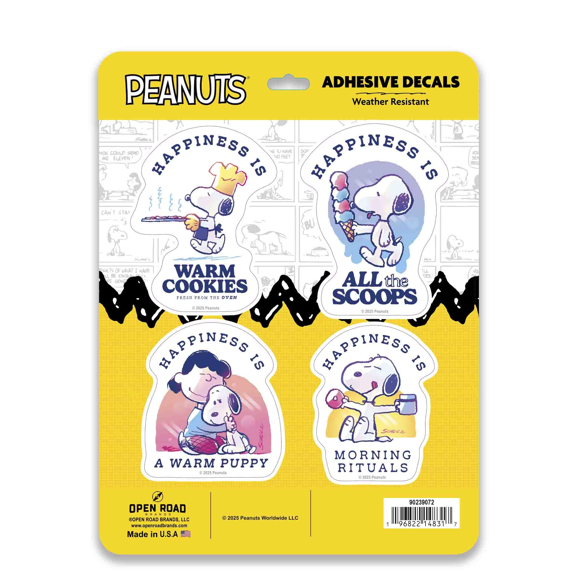 Lot d'autocollants réconfortants en vinyle Peanuts stickers Snoopy