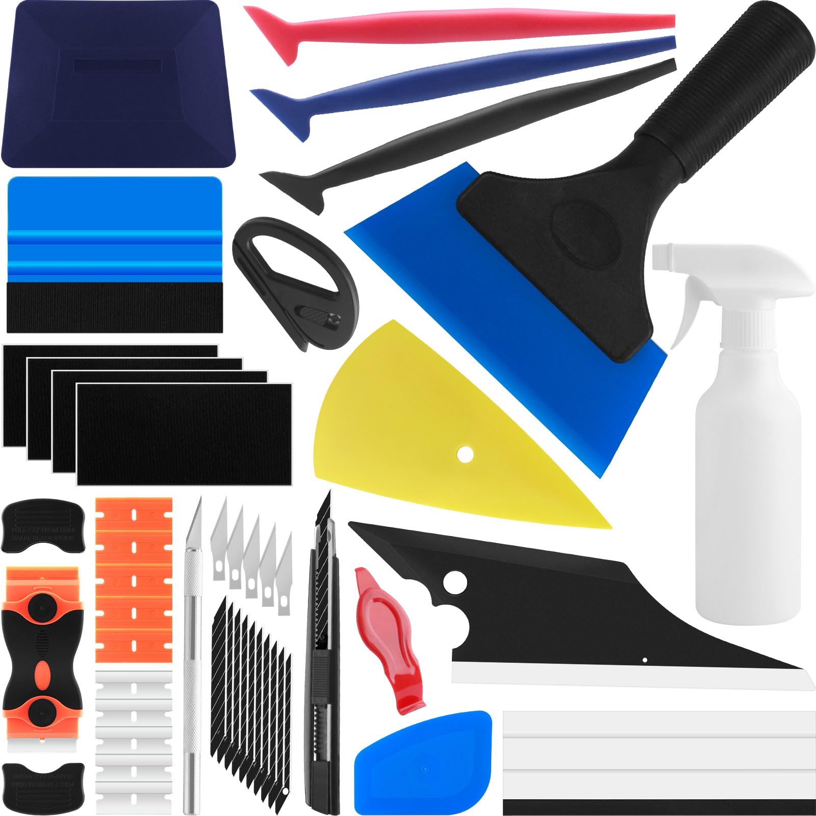 Arayker Car Window Tint Installation Tools Kit Window Film Tinting Kit | Vehicle Glass Protective Film Installation Kit with 300ml Adjustable Spray Bottle for Car Wrapping, Window Tinting