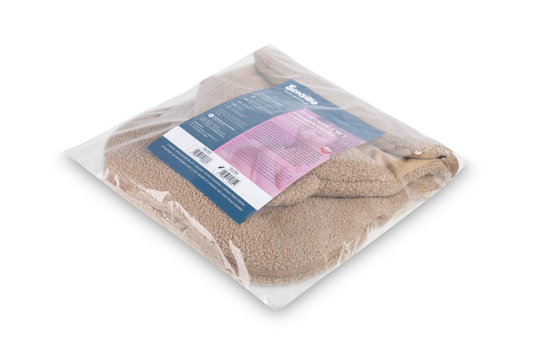 Saco de Dormir 3 en 1 Lamm para Bebés: Suave Saco de Dormir para Invierno, Cochecito, de Dormir para Niños y Uso Diario, Forro Interior Mullido, Capa Exterior de Rizo