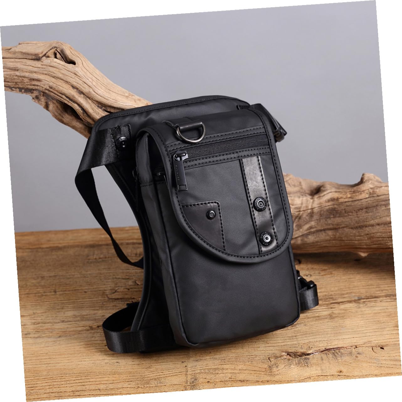 Riñonera Multifuncional Negra para Hombre, Bolsa de Oxford