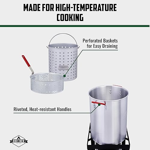 Miniatura 7 de Hike Crew Kit completo de freidora de pavo para exteriores, kit completo para cocinar al vapor, hervir y freír con olla de caldera de 30 cuartos de