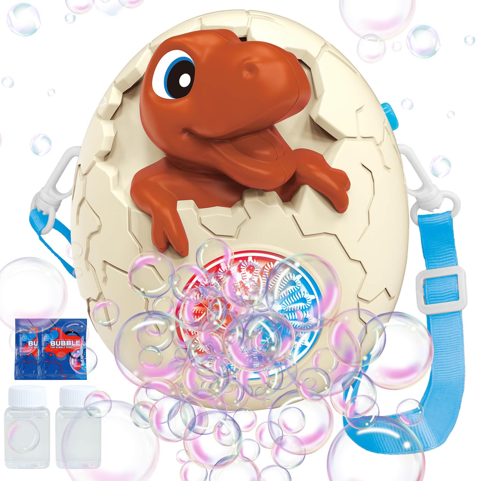 Britik Dinosaur Bubble Machine for Kids 3 4 5 6 Years Old Boys: Automatic Bubble Blower Toy with LED Light Bubble Toys for Kids Ages 2-4 Outdoor Toys Birthday Gifts for Boy and Girl Ages 3-8, Brown