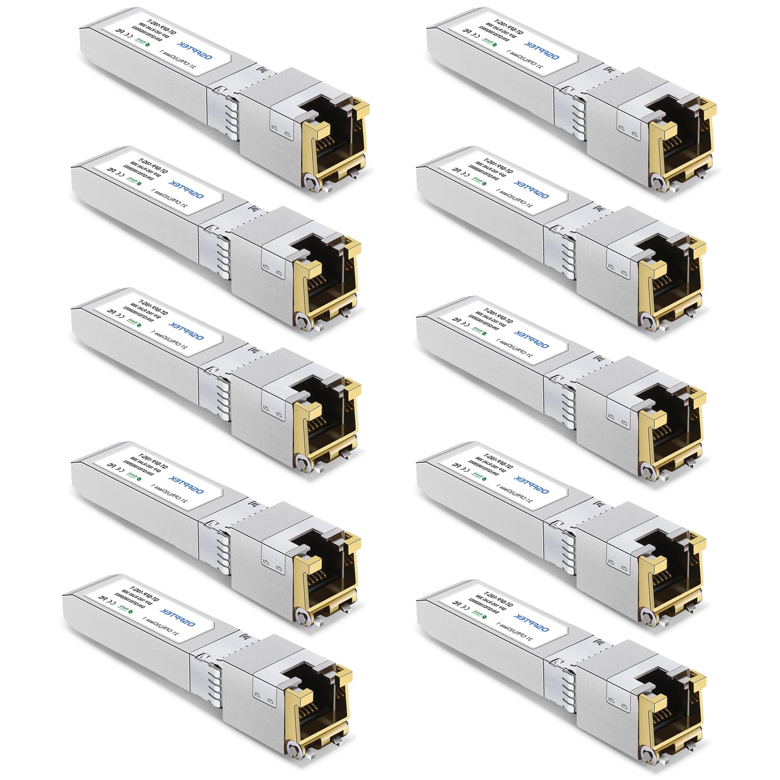 Modulo ricetrasmettitore di rete 10GBASE-T SFP+ RJ45, mini GBIC in rame da 10 Gb con chip Realtek aggiornato, compatibile con Cisco SFP-10G-T-S, Ubiquiti, Open Switch (10)