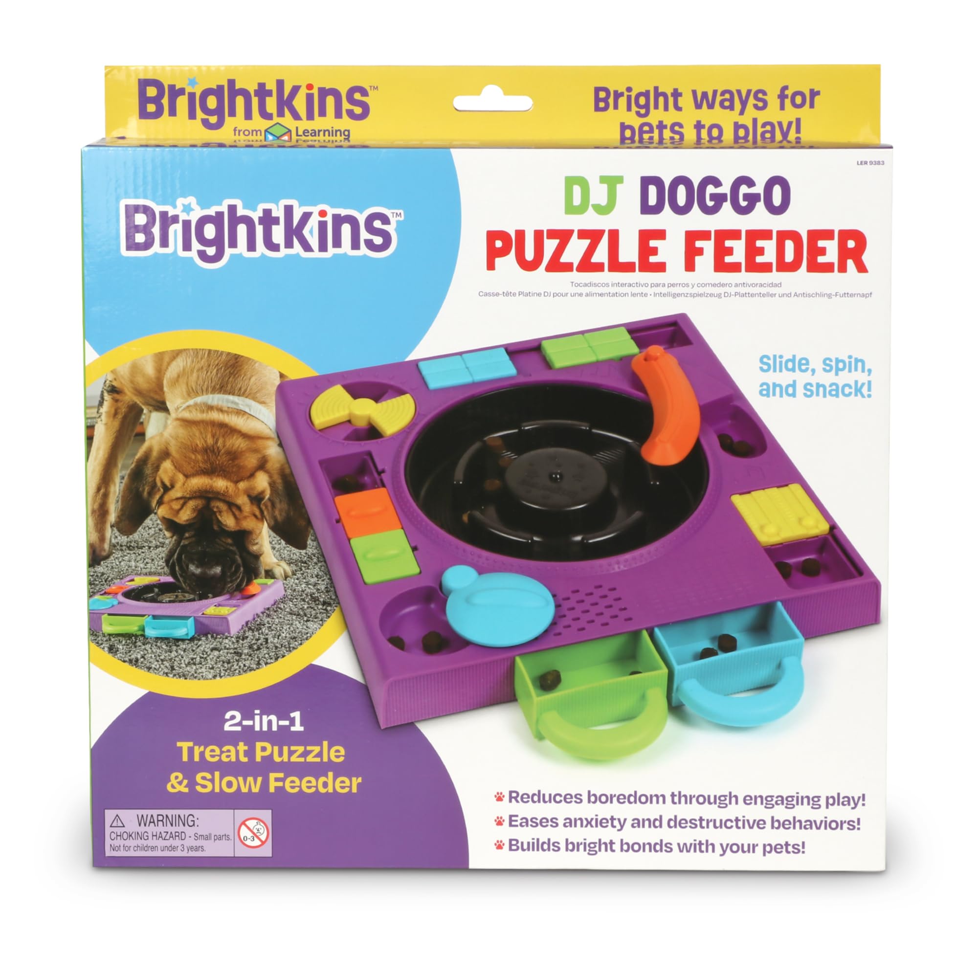 Brightkins DJ Doggo Puzzle Feeder - zabawki wzbogacające dla psów stymulacja psychiczna, interaktywny prezent dla szczeniąt