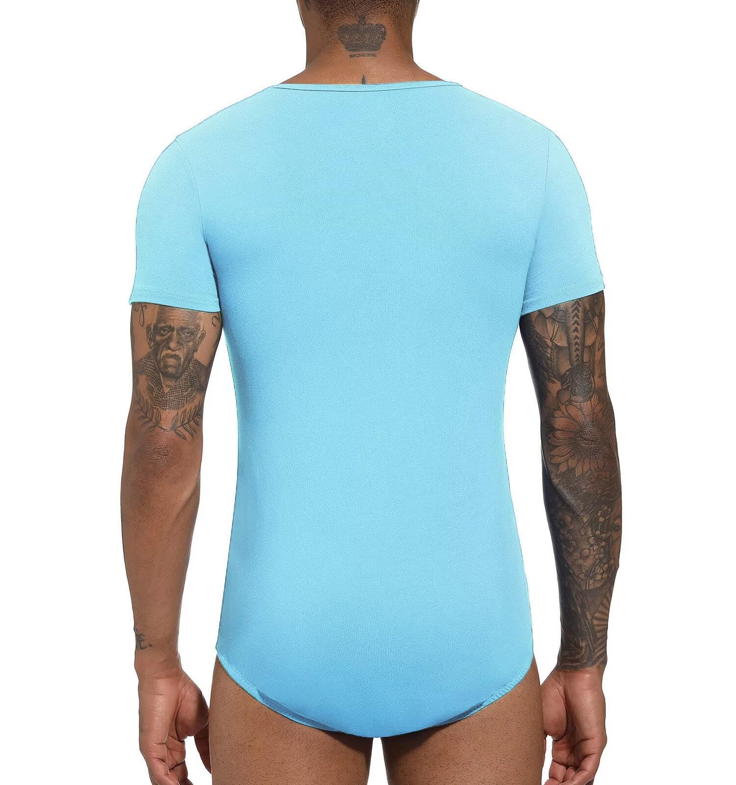 Landofgenie Combinaison à Manches Courtes Homme Pyjama Combinaison