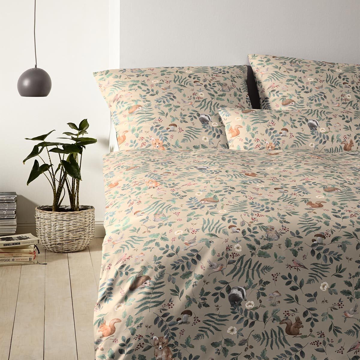 elegante Soft-Flanell Bettwäsche Woods Sand 1 Bettbezug 135 x 200 cm + 1 Kissenbezug 80 x 80 cm Küche, Haushalt & Wohnen