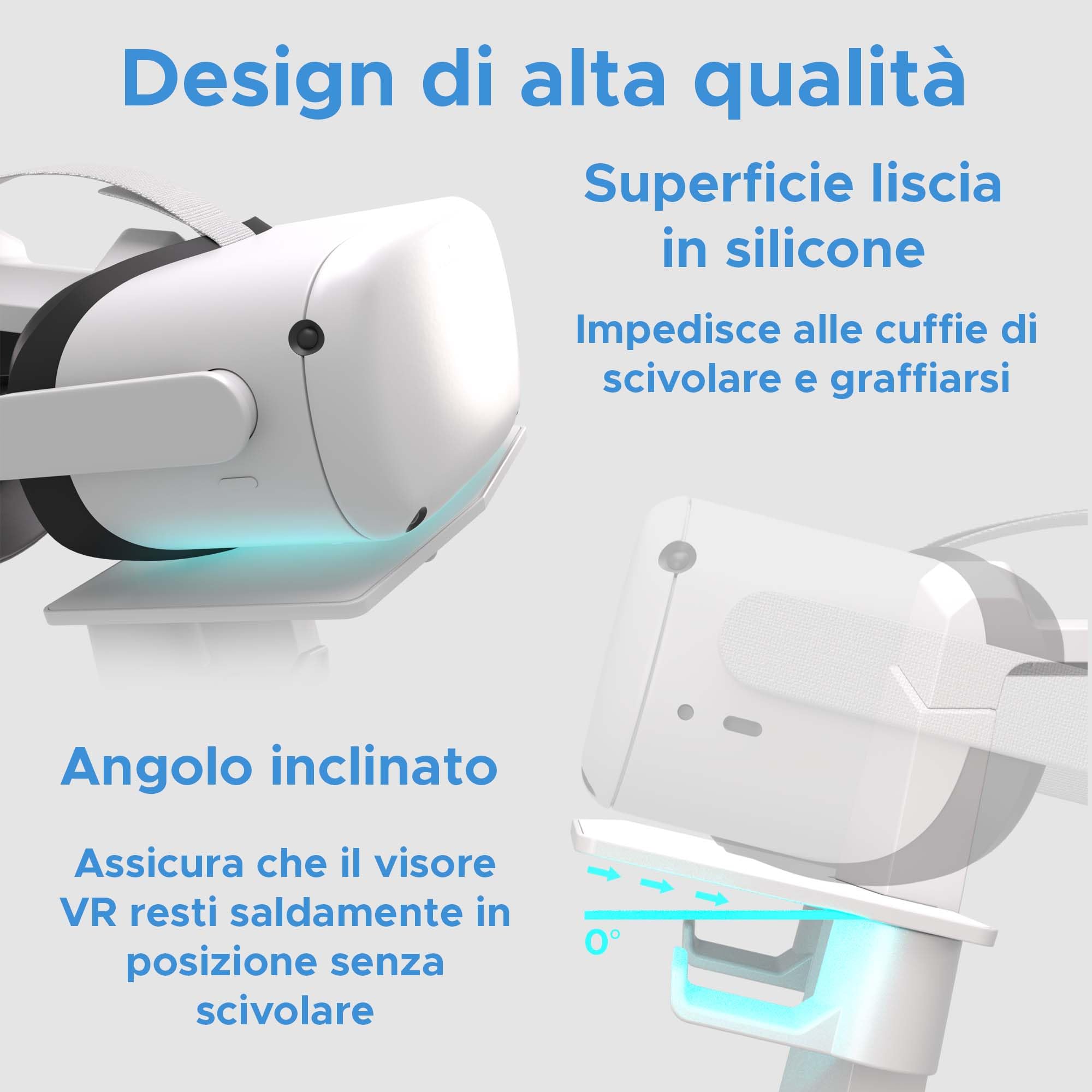 Digicharge Supporto per PS VR 2 PSVR2 Sony Playstation VR2/Meta Quest 2/Quest 1/Rift S/Valve Index/HP Reverb G2/PICO 4 VR Display Mount Station per cuffie e controller touch