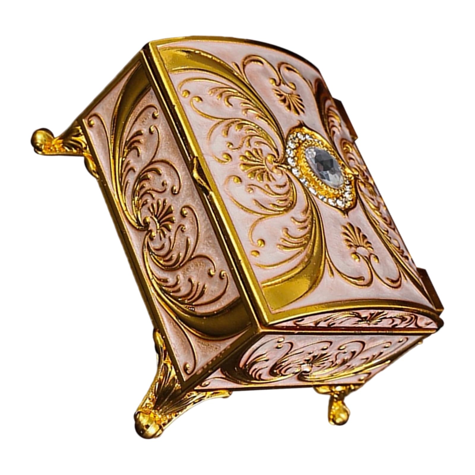 TQUXNGA Sturdy Alloy Enameled Storage Box Featuring Floral Designs and Old Jewelry Storage