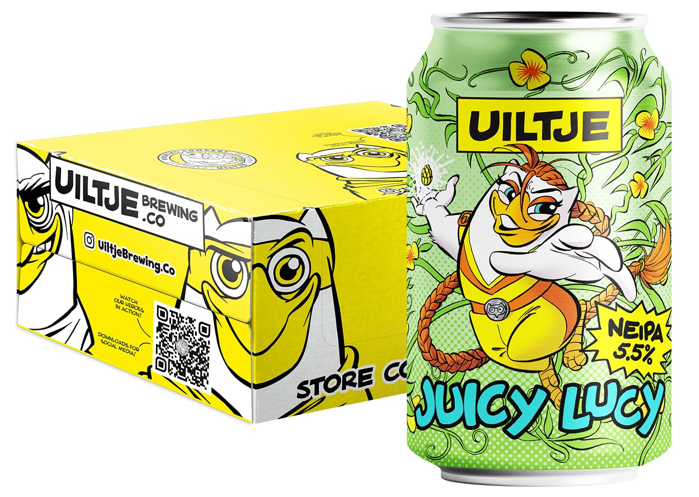 Uiltje Juicy Lucy NEIPA 5.5% ABV (12 x 330ml Cans) – Hazy & Juicy New England IPA, Tropical & Citrus Craft Beer, Soft & Fruity IPA