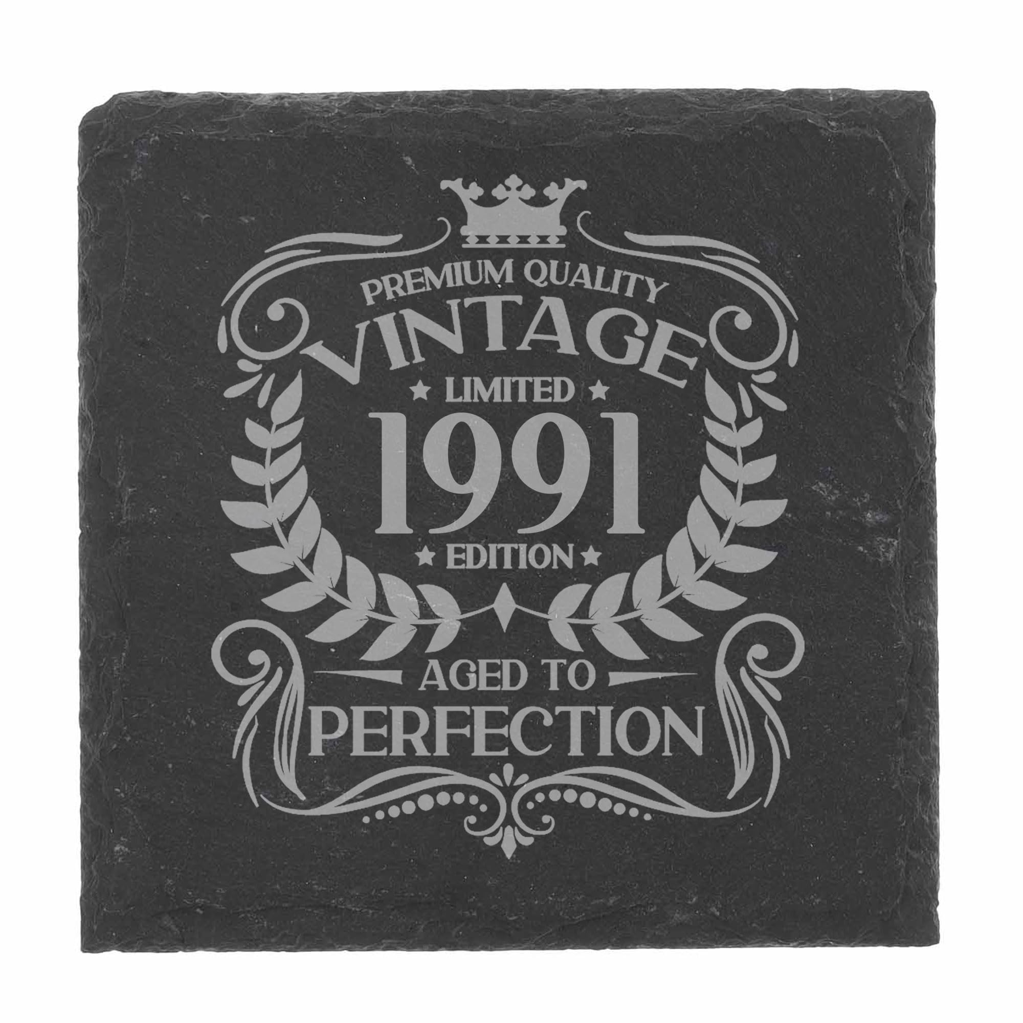 80th Birthday Gift for Men Vintage 1946 Aged to Perfection Engraved Slate Coaster Present for 80 Year Old Etched Natural Slate Placemat (Round Slate) — view 73