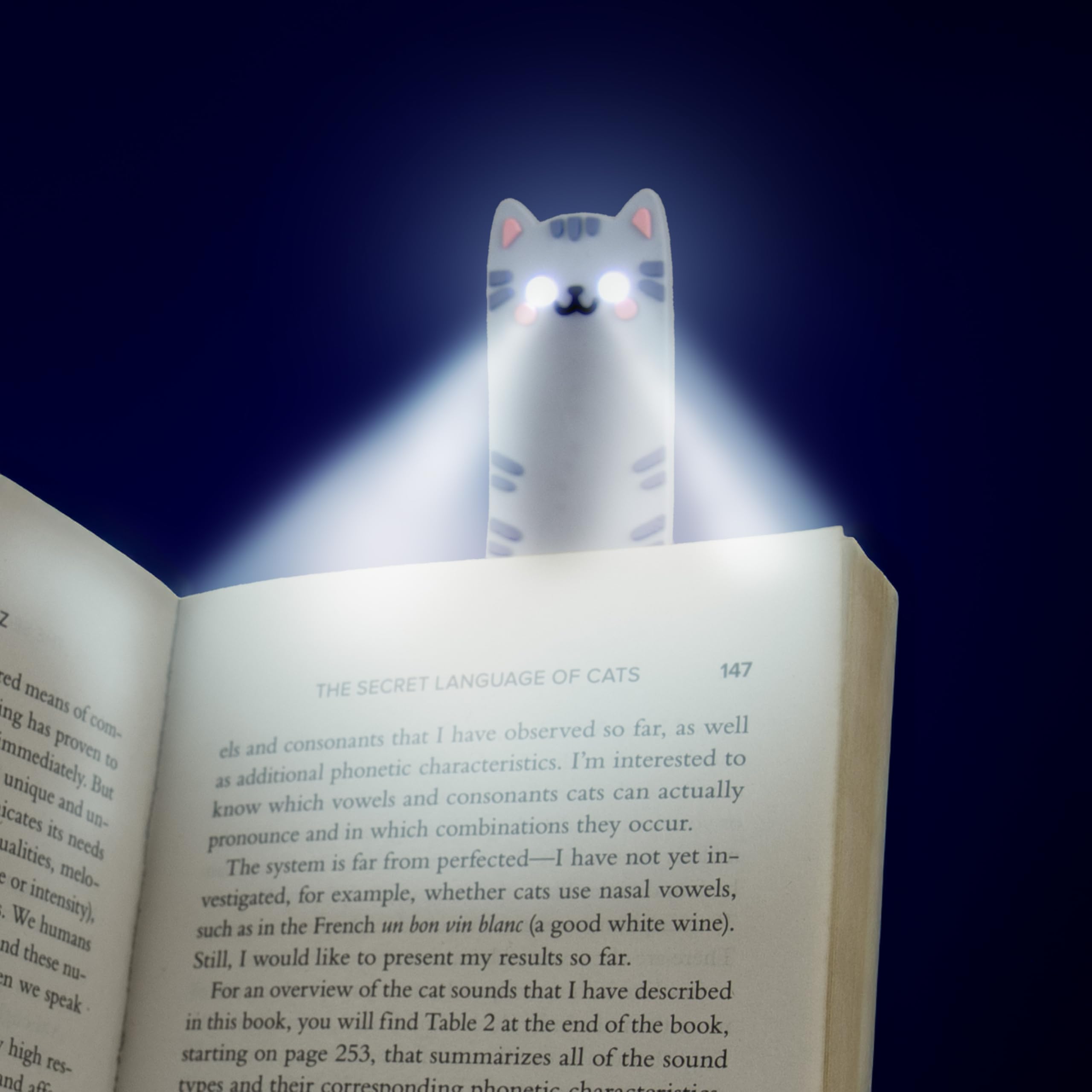 Gift Republic Book Buddy - Katzen-Leselicht und Lesezeichen - Flexibles LED-Nachtlicht zum Lesen im Bett - Clip-On Katzen-Lesezeichen für Bücher - Kinder Geschenkidee