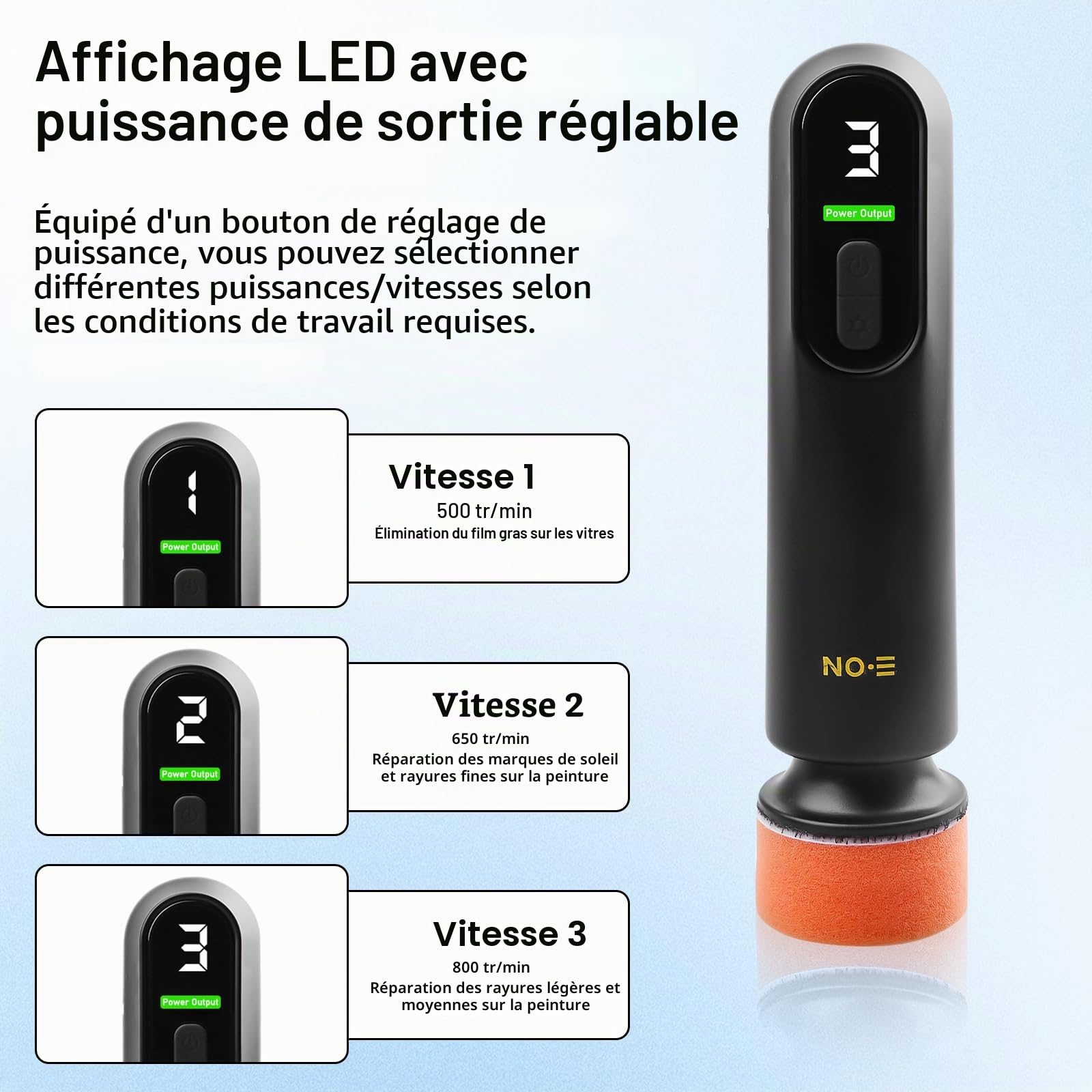 Kit de polisseuse automatique, polisseuse de réparation de rayures pour voiture, polisseuse portable rechargeable sans fil pour l'entretien des voitures, cirage, rayures de voiture et pare-brise