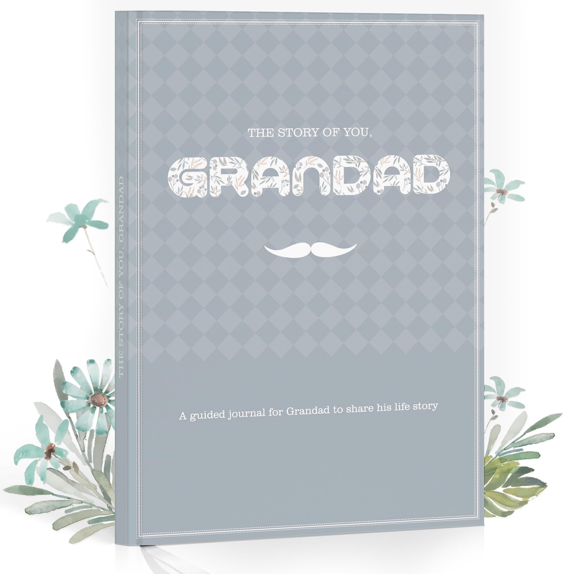 Hyggartn Gift for Grandad I Want to Hear Your Story” Memory Book, Keepsake Journal to Record His Life & Memories, Perfect for Birthday, Christmas & Father’s Day (Blue)