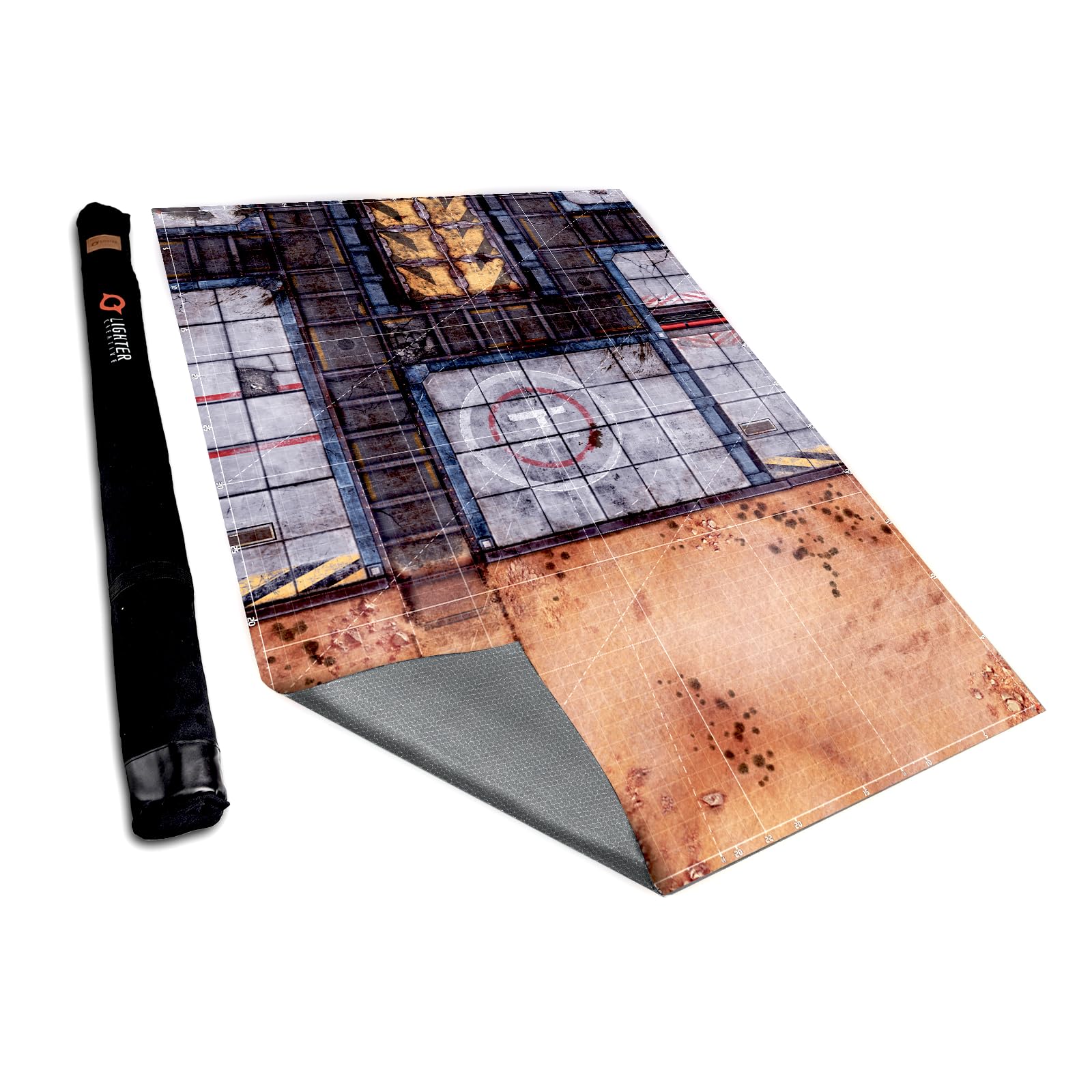 Lighter Creative 44'' x 60'' Battle Mat Gridded War-Gaming Mat for WH40K 11th Edition - Made of Synthetic Leather, 1.2mm Thicknes (Adamant Bastion: Sector XI)