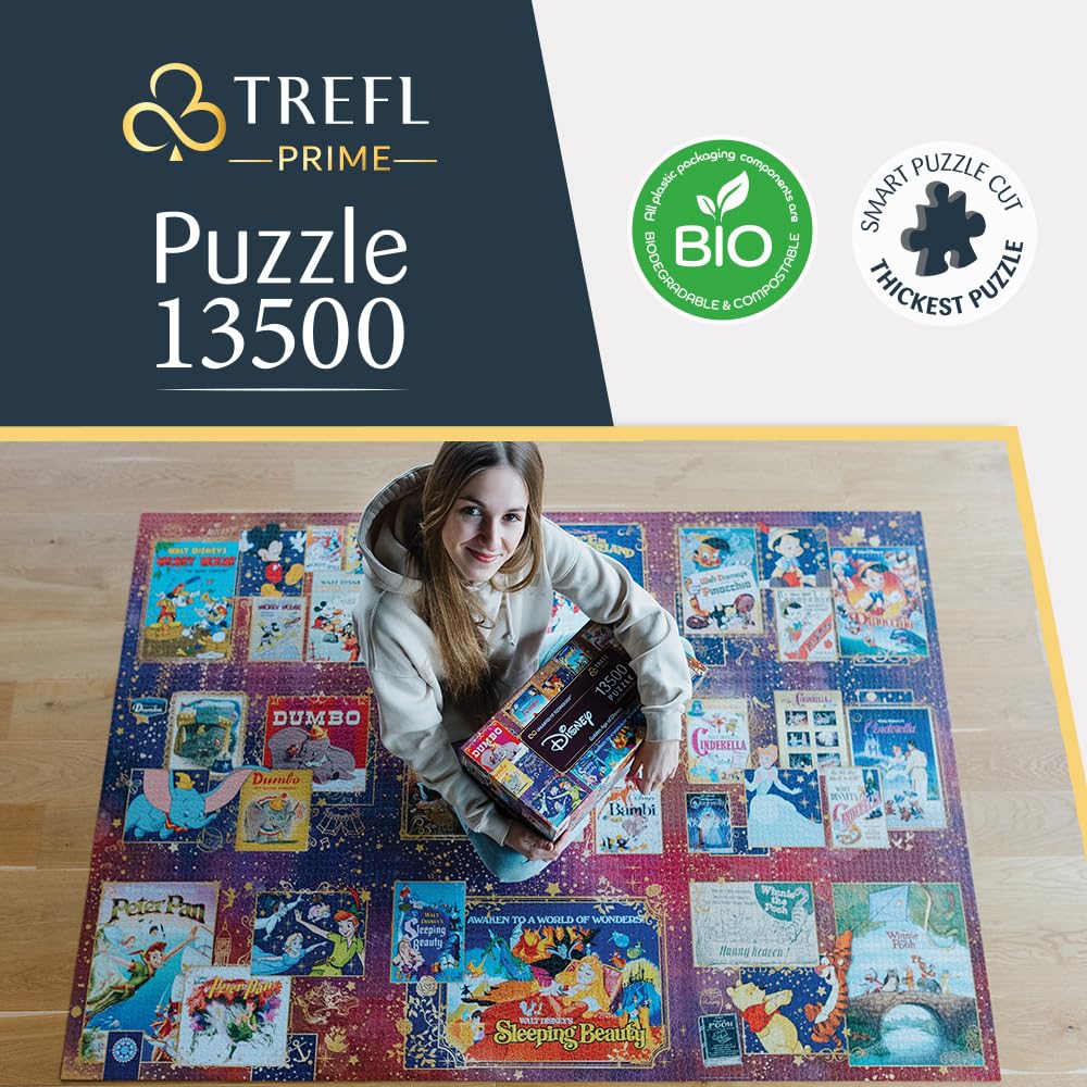 Trefl Prime - Puzzle UFT: Disney, Golden Age of Disney - 13500 Elementów, Duża Układanka, Najgrubsza Tektura, BIO, EKO, Kolaż z Bohaterami Bajek, Rozrywka dla Dorosłych i Dzieci od 12 Lat