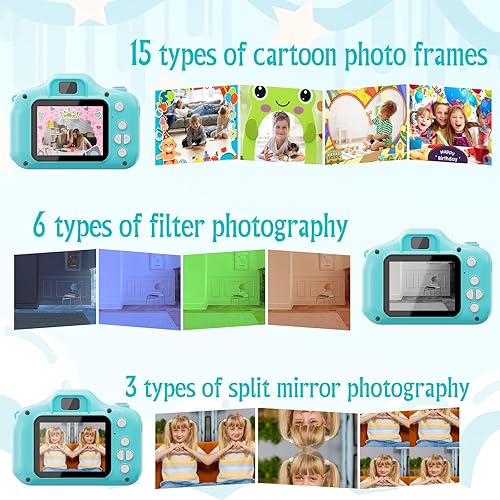 Miniatura 3 de NINE CUBE Toys - Cámara digital para niños de 3 a 5 años, juguete portátil para niños de 3 a 5 años, mini cámara digital para niños con tarjeta SD