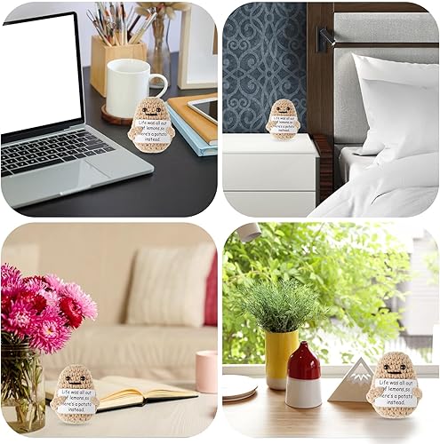 Miniatura 6 de Grevosea Mini patata positiva divertida, 3 pulgadas, patata positiva de ganchillo, linda, de lana, divertida, de punto, positiva, muñeca de patata