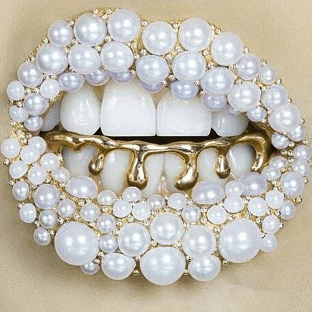 Sanfly Light Yellow Gold Plated Hip Hop Teeth Grill - Lower Bottom Jaw Caps For Concerts, Parties & Halloween