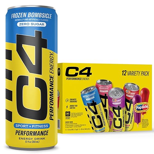 Bebida energética Cellucor C4 POPSICLE, variedad de sabores, sin azúcar carbonatada, bebida de rendimiento para tomarse antes del entrenamiento, 4