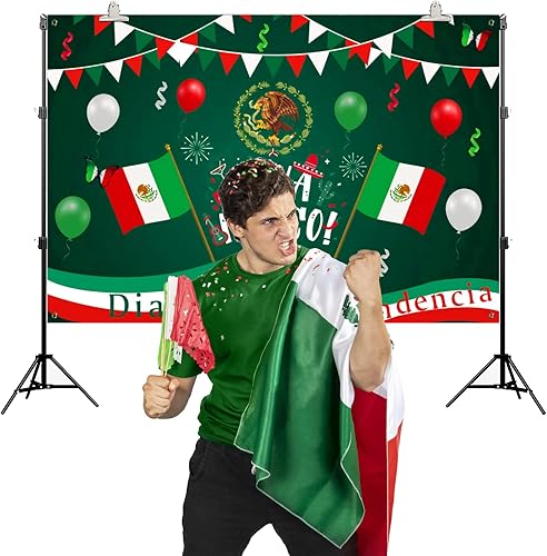 Miniatura 3 de Viva México - Pancarta de fondo para el Día de la Independencia de México, decoración de fiesta colgante para el 16 de septiembre Día de la