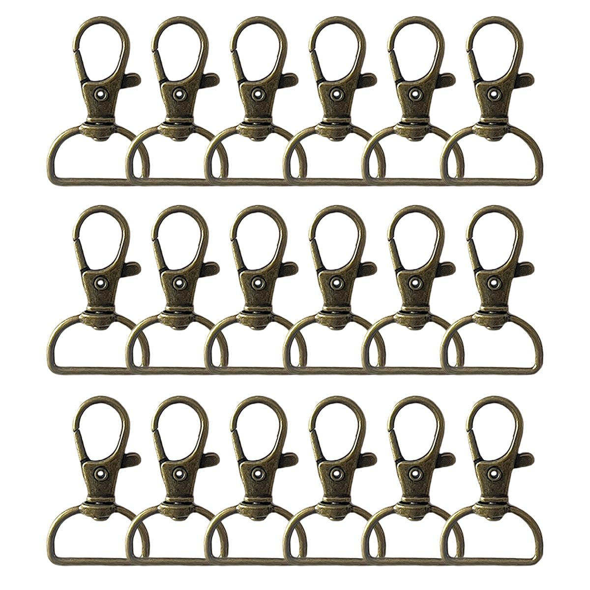 50Pcs Swivel Clasp Hooks D Ring Key Chain Clips, Metal Lobster Claw Clasps Trigger Clip Lanyard Snap Hook for Keychains Making Purse Hardware DIY