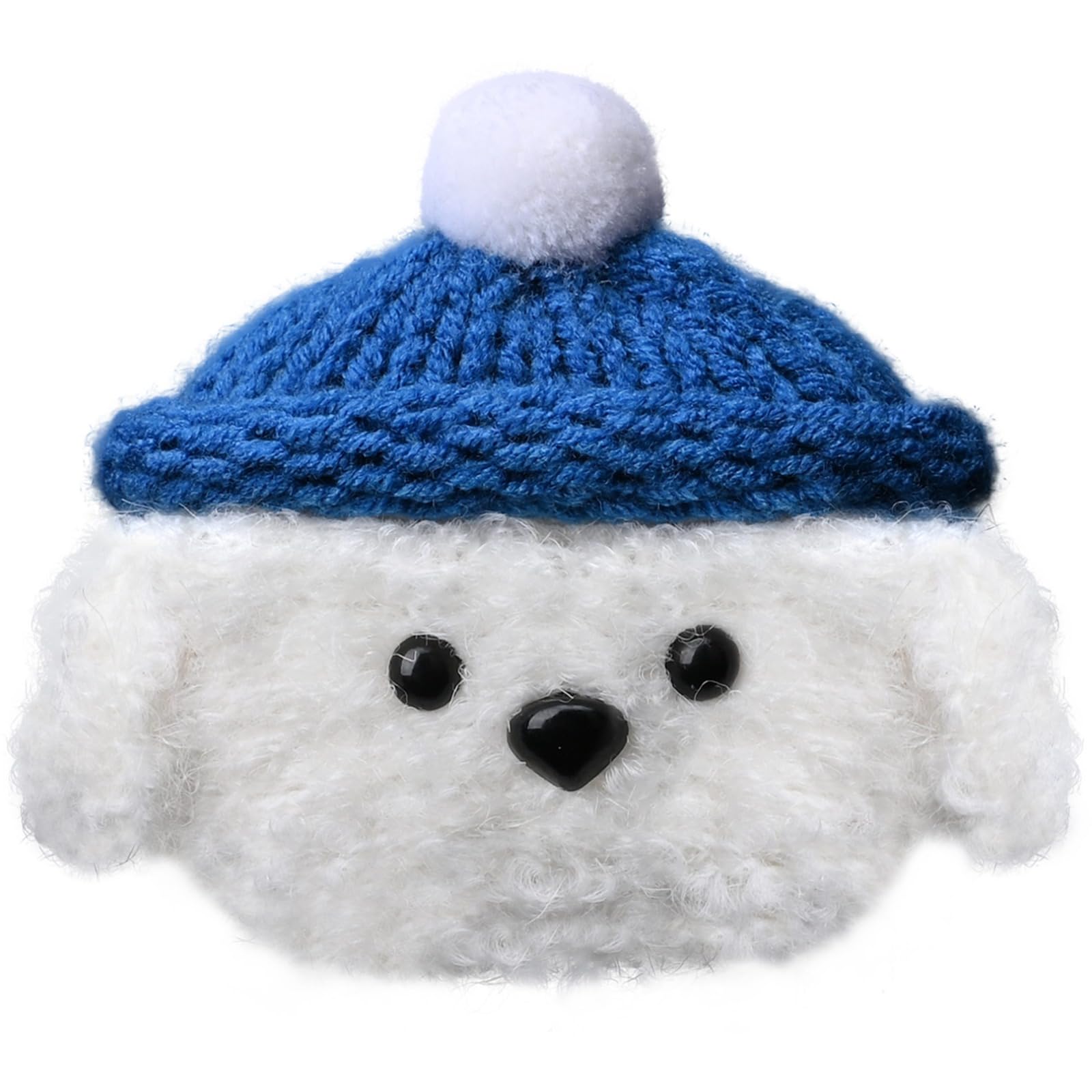 Plush Case Cover Compatible with Apple Airpods pro/pro 2 Handmade Knitted Cartoon Creative Funny Cute Earbuds Headphone Cases (BG+Dark Blue,for