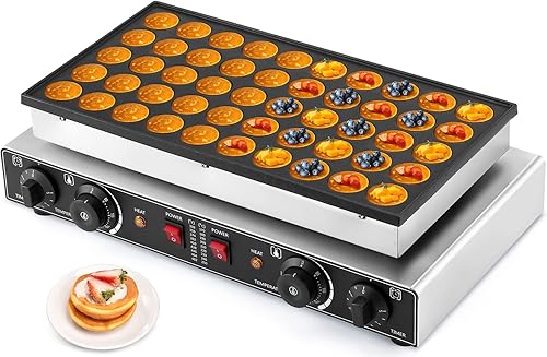 LANUEVA Mini panquequera holandesa con receta 50 piezas de 16 pulgadas máquina de panadería revestimiento antiadherente acero inoxidable
