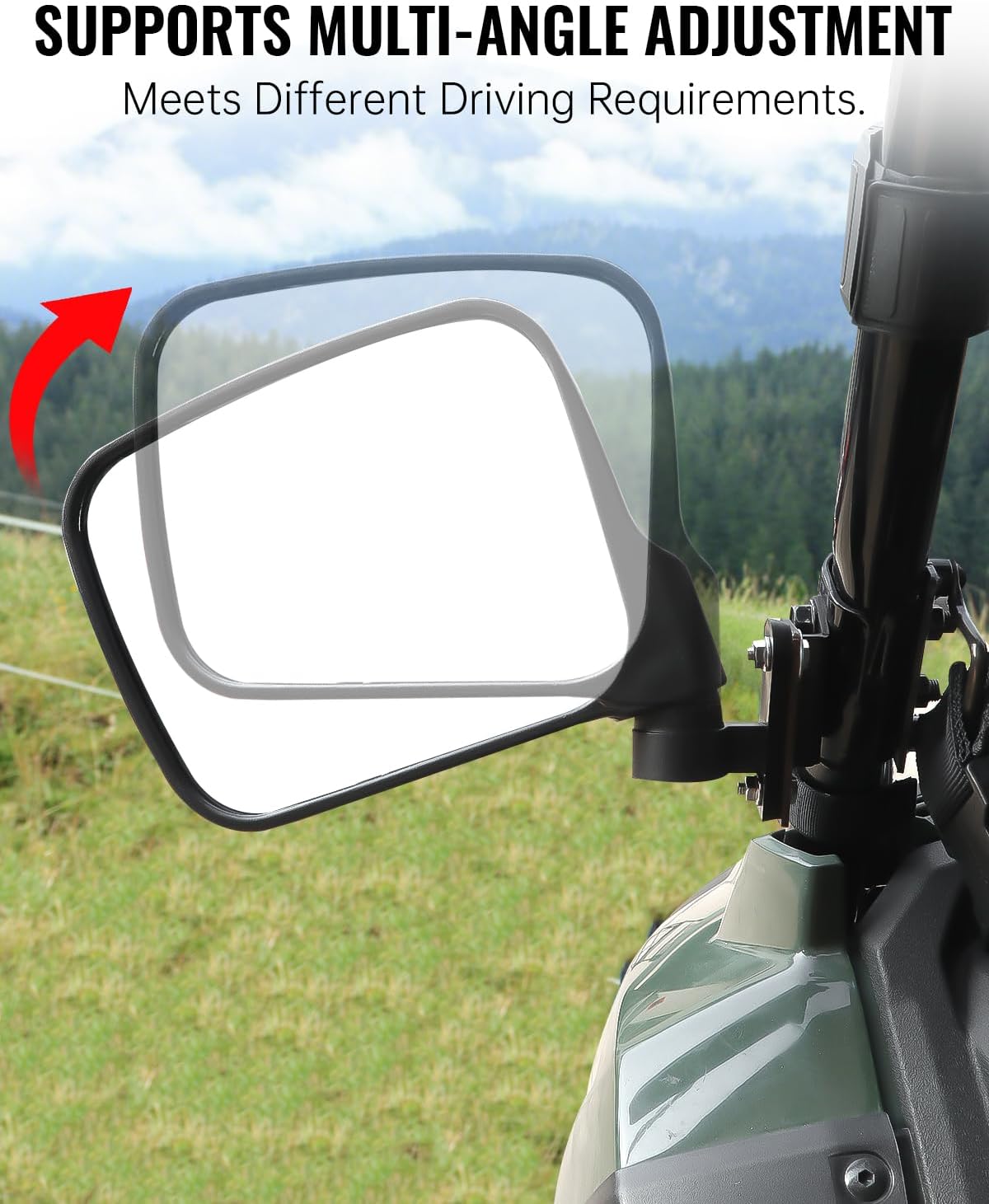 UTV Side Mirrors for Honda Pioneer 700-2 700-4 2014-2025, Adjustable SXS Side View Mirrors Wide Folding Clear Rearview Mirror for Honda Pioneer 700-2 700-4 2014-2025 Accessories, 1 Pair