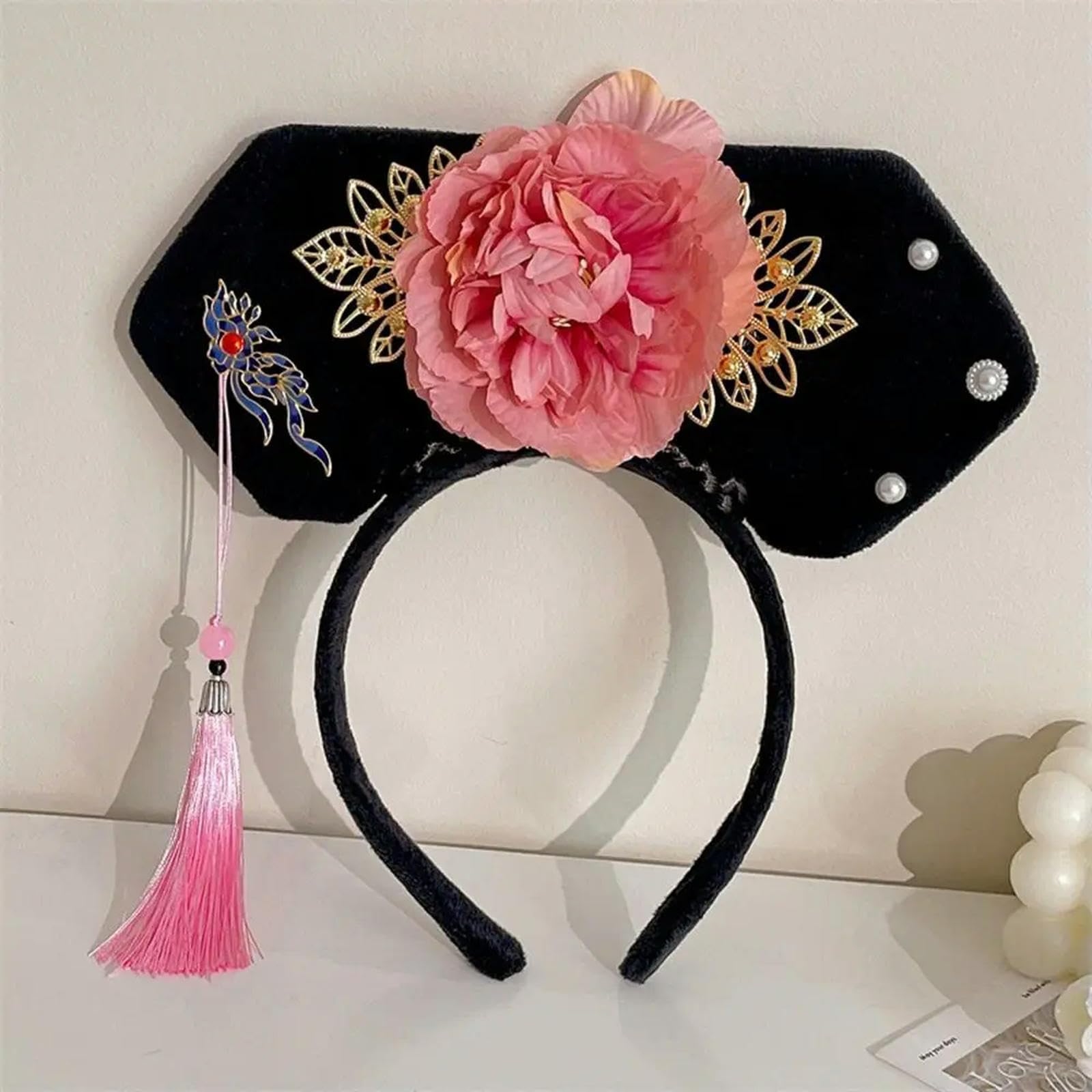 Court Queen Princess Headband Headdress Chinese Style Traditional Classical Cheongsam Hair Hoop