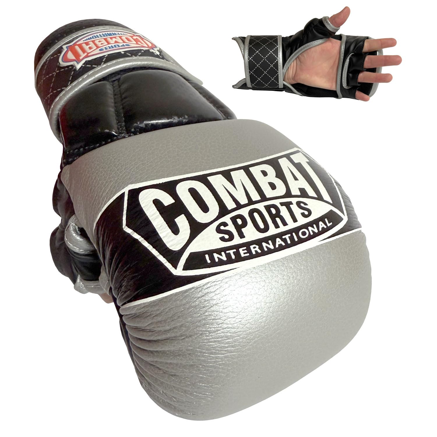 Combat Sports Max Strike MMA Training Gloves, Open Palm Fingerless Gloves for MMA, Muay Thai, and Kickboxing