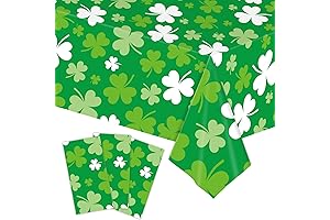 3-Pack St. Patrick's Day Shamrock Plastic Tablecloth (54 X 108 Inch Green...