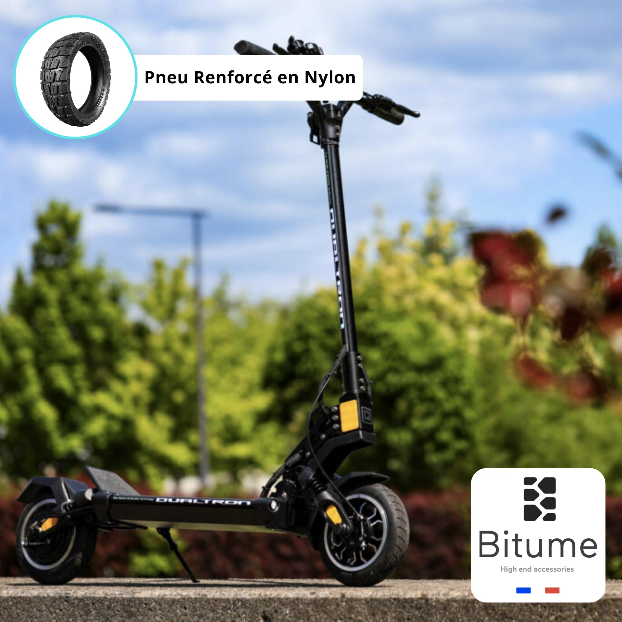BITUME | Pneus Semi Off Road pour Trottinette Électrique Dualtron Mini et Speedway Léger | 2x Pneus 8.5x3 Pouces (161mm) pour Trottinette Électrique Roue Avant et Arrière | Anti Dérapant | Pack x2