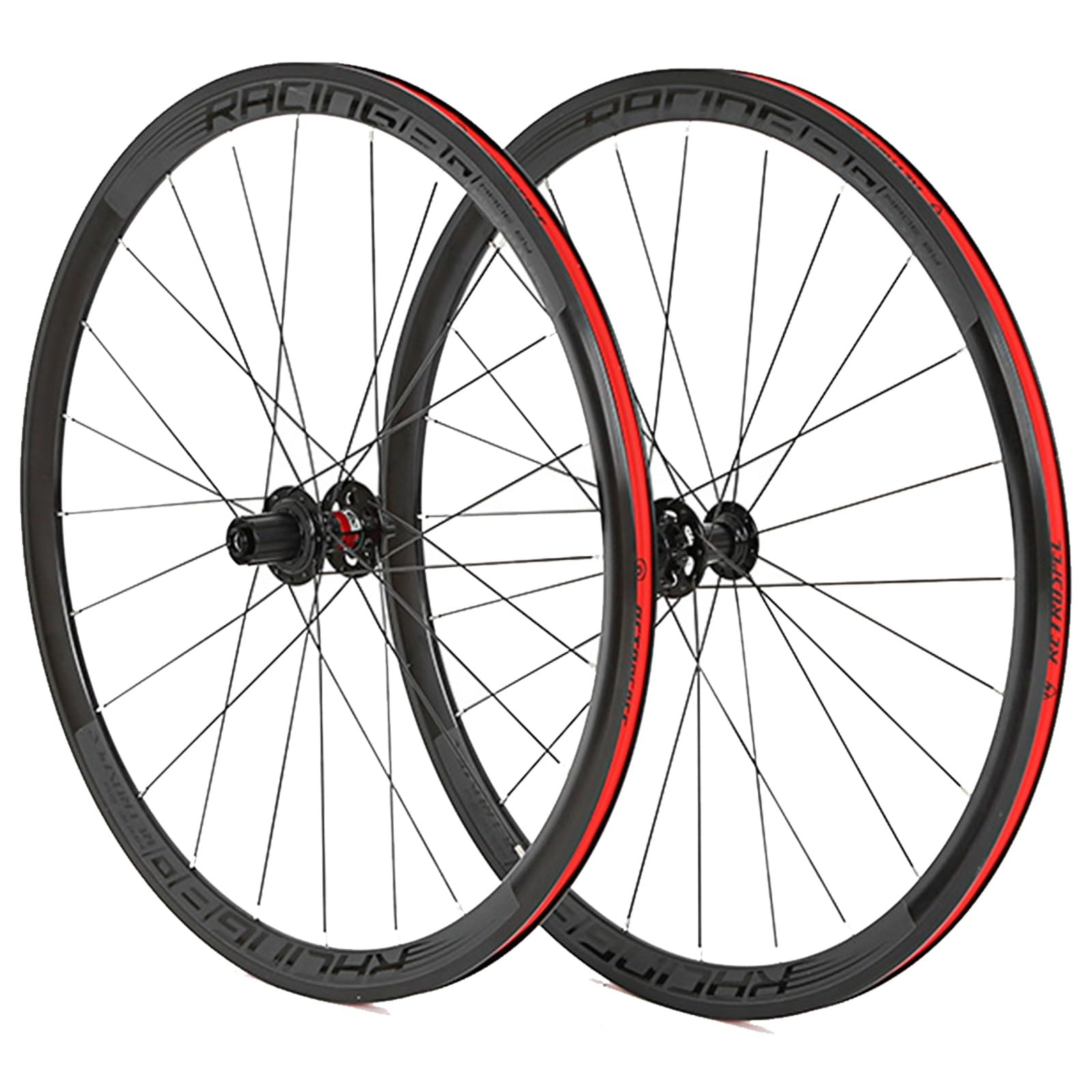 Juego de Ruedas para Bicicleta de Carretera 700C con Freno de Disco y Eje pasante. Rueda Delantera: 12x100 mm, Rueda Trasera: 12x142 mm. Llantas de aleación de Aluminio de Doble ca