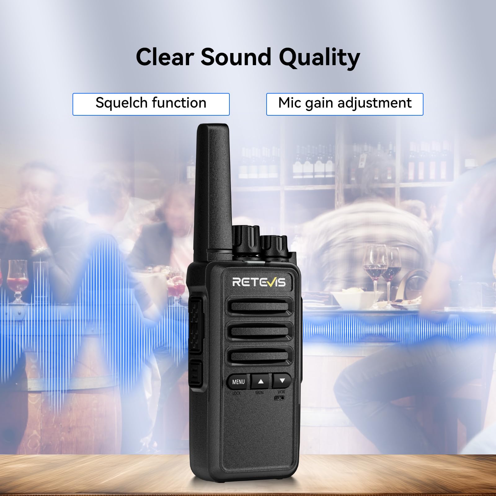 Retevis RT668B Walkie Talkie with Earton, Dwukierunkowe Radio PMR446, USB-C, 16 Kanałów, Dwukierunkowy Zestaw Radiowy dla Bezpieczeństwa, Restauracje, Magazyny (10 szt.)